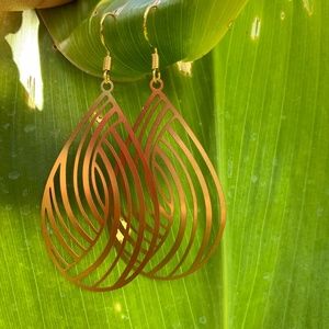 Gold Marquise Shape Earrings